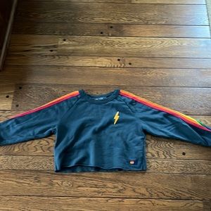 Cropped rainbow Aviator Nation Sweatshirt